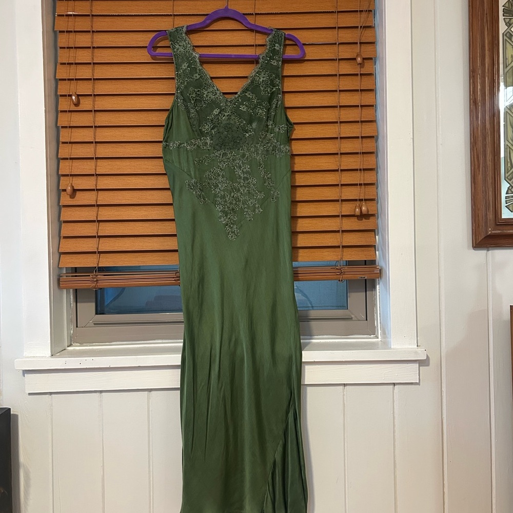 Free People - Mermaid Midi Green Lace Dress